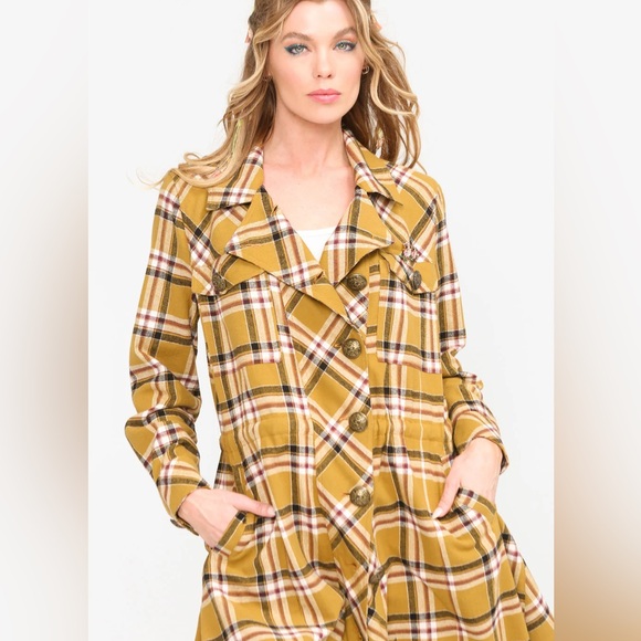 Aratta Coco Plaid Trench Coat - Picture 2 of 4